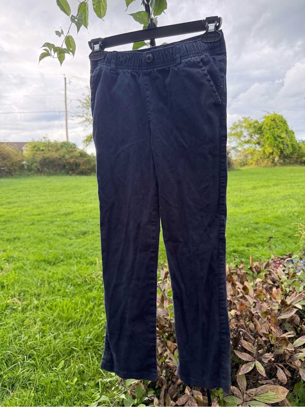 Place boys Navy Elastic-Waist Chinos
